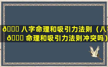 🍁 八字命理和吸引力法则（八字 🐒 命理和吸引力法则冲突吗）